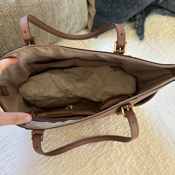 Michael Kors Leather Jet Set East West Top Zip Tote *Non Outlet*  Dusty Rose - Picture 4 of 7
